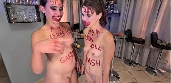 Two stupid whores doing stupid things | self humiliation and humiliating each other